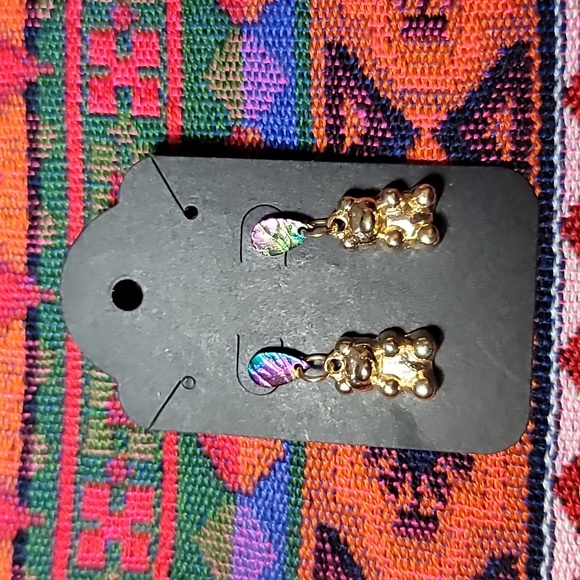 Golden Gummy Bear Earrings - Picture 2 of 2